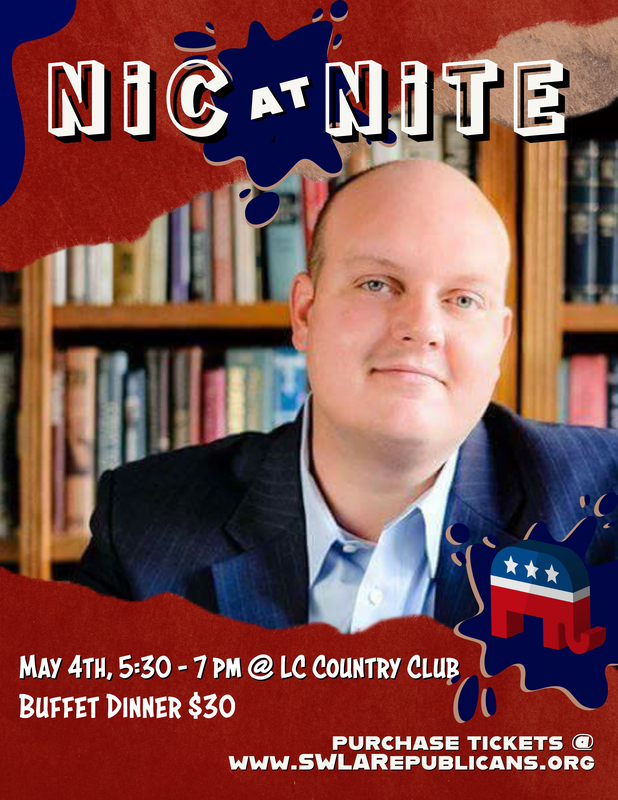 Republican Roundtable speaker May 4th, 2023 - Lake Charles LA Mayor Nic Hunter