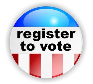 image of a button reading - register to vote